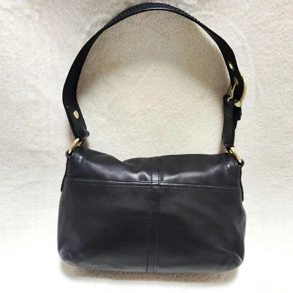 Black Leather Shoulder Bag - Picture 2 of 7